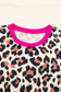 White contrast trim leopard print t shirt - t-shirts