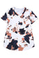 White cow pattern print short sleeve v neck t shirt in black, brown, and white colors