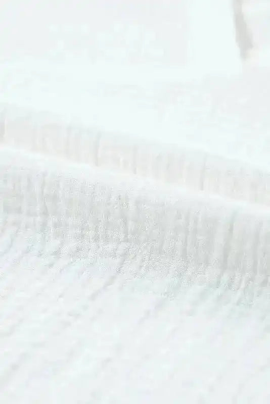 White Crinkled Lace Blouse - Fashionfitz