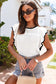 White crochet eyelet flounce tank top - tops/tank tops