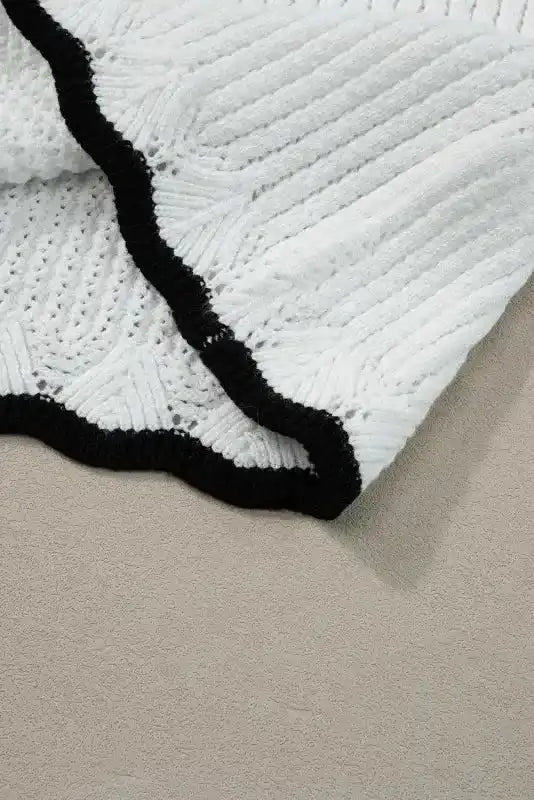 White Crochet Eyelet Flounce Tank Top - Fashionfitz