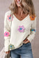 White crochet flower v-neck jumper | women’s jumpers