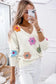 White crochet flower v-neck jumper | women’s jumpers