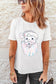 White cute santa claus graphic casual tee - t-shirts