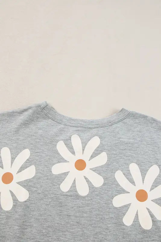 White daisy casual t shirt - tops/tops & tees