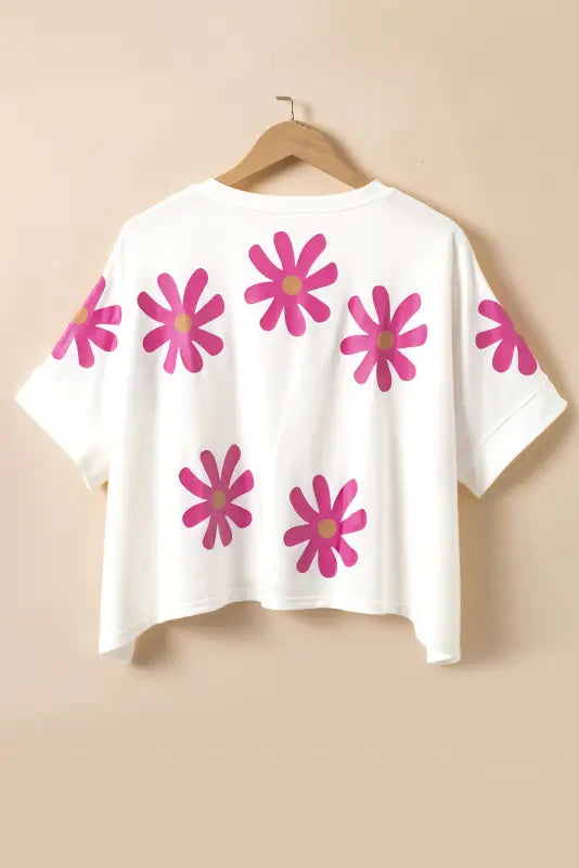 White daisy casual t shirt - tops/tops & tees