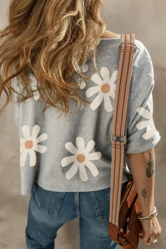 White daisy casual t shirt - tops/tops & tees