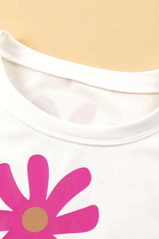 White daisy casual t shirt - tops/tops & tees