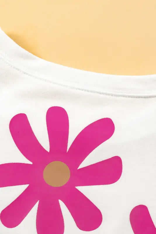 White daisy casual t shirt - tops/tops & tees