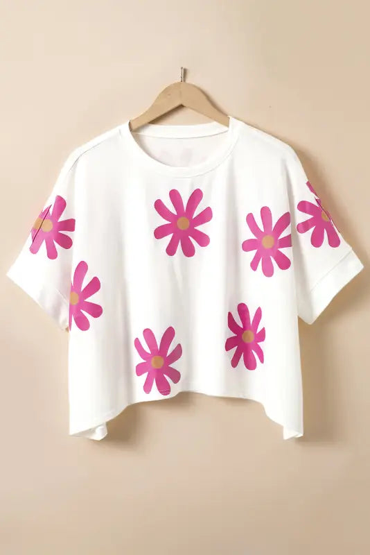 White daisy casual t shirt - tops/tops & tees