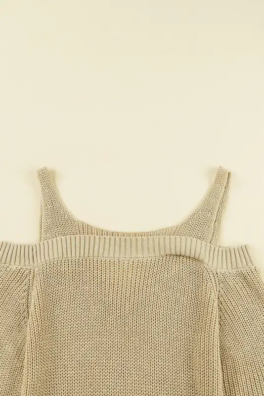 White dew shoulder knitted sweater - sweaters & cardigans