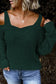 White dew shoulder knitted sweater - sweaters & cardigans