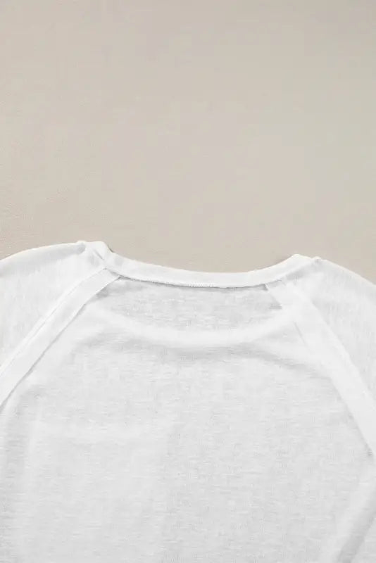 White exposed seam loose t-shirt - t-shirts