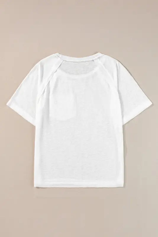 White exposed seam loose t-shirt - t-shirts