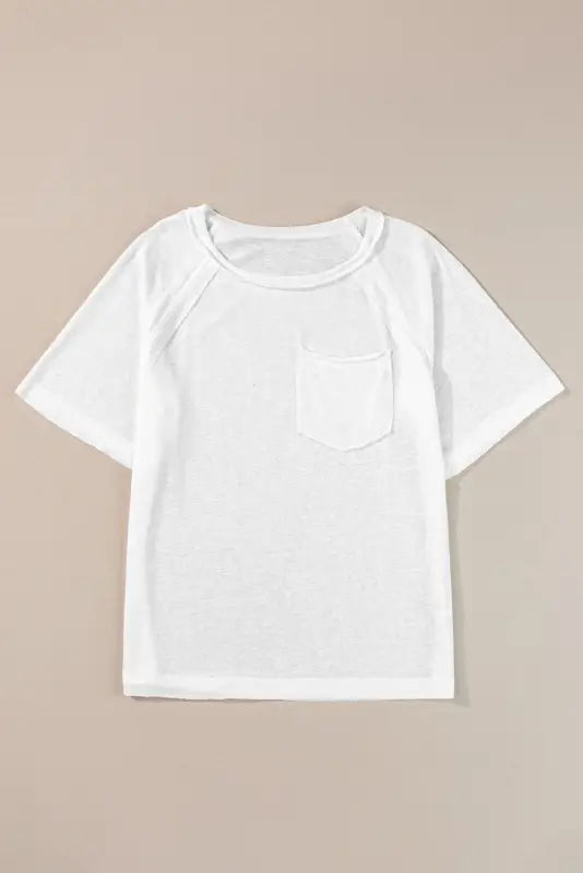 White exposed seam loose t-shirt - t-shirts