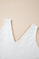 White eyelet strappy scoop - neck tank top