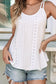 White eyelet strappy scoop - neck tank top