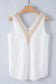 White eyelet strappy scoop - neck tank top