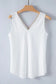 White eyelet strappy scoop - neck tank top