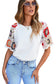 White floral crochet short sleeve top - tops/tops & tees