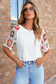 White floral crochet short sleeve top - tops/tops & tees