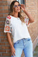 White floral crochet short sleeve top - tops/tops & tees