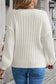 White floral crochet sleeve ribbed knit sweater - sweaters & cardigans