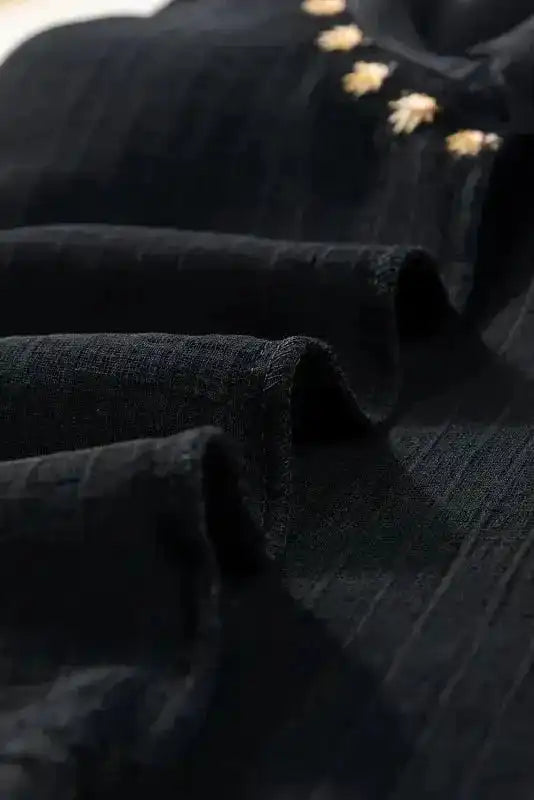 White Floral Embroidered Blouse - Ricrac Puff Sleeve Textured - Fashionfitz