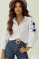 White floral embroidered shirt | fashionfitz