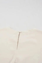 White Floral Lace Sleeve Patchwork Top - Fashionfitz