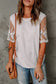 White floral lace sleeve patchwork top - t-shirts