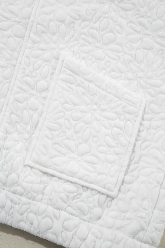 White floral quilted jacket | lightweight jackets | fashionfitz