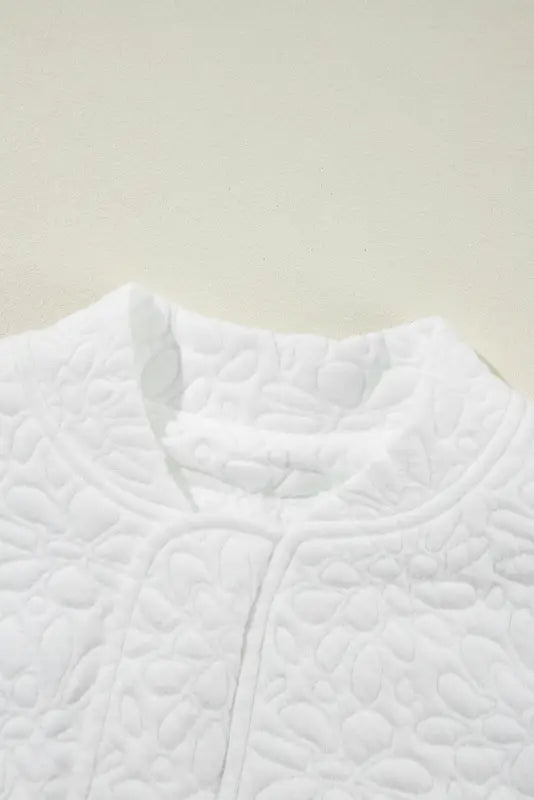 White floral quilted jacket | lightweight jackets | fashionfitz