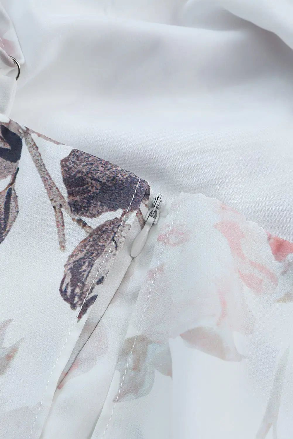 White floral slit ruffled halterneck maxi dress - dresses