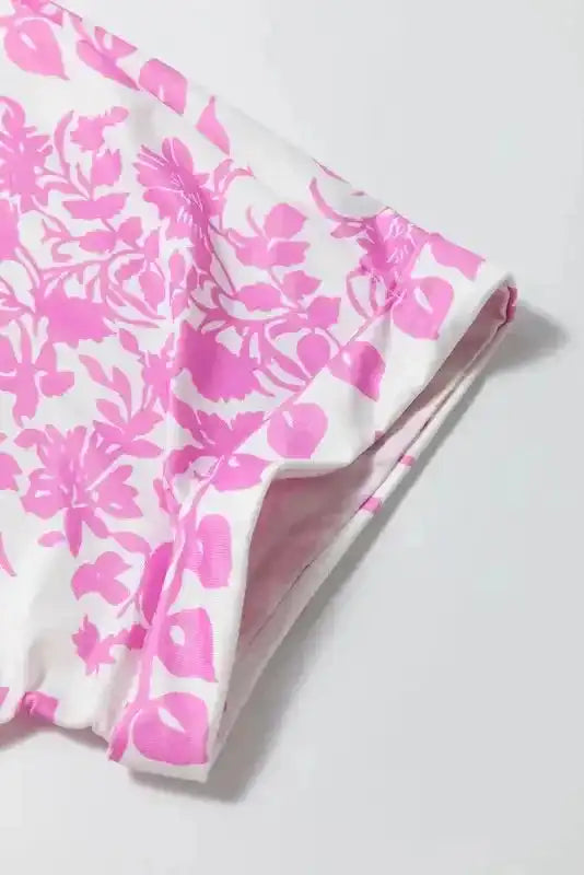 White Floral T-Shirt - Curved Hem Plus Size - Fashionfitz