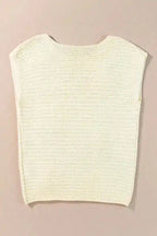 White Flower Crochet Knitted Top - Fashionfitz