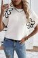 White flower embroidery sweater tee - sweaters & cardigans