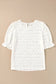 White flower eyelet jacquard top - tops/blouses & shirts