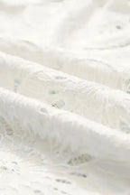 White Flower Eyelet Jacquard Top - Fashionfitz