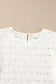 White flower eyelet jacquard top - tops/blouses & shirts