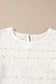 White flower eyelet jacquard top - tops/blouses & shirts