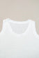 White sleeveless knit top with scoop neckline - white flowy tunic tank top for relax relax