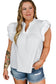 White flutter sleeve plus size blouse - blouses & shirts