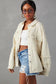 White frayed exposed seam denim jacket - outerwear