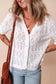 White frenchy cardigan - hollow out knitted v neck