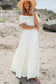 White frilly floral maxi dress - dresses/maxi dresses