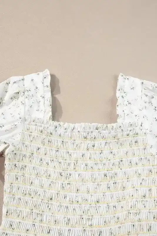 White Frilly Floral Maxi Dress - Fashionfitz