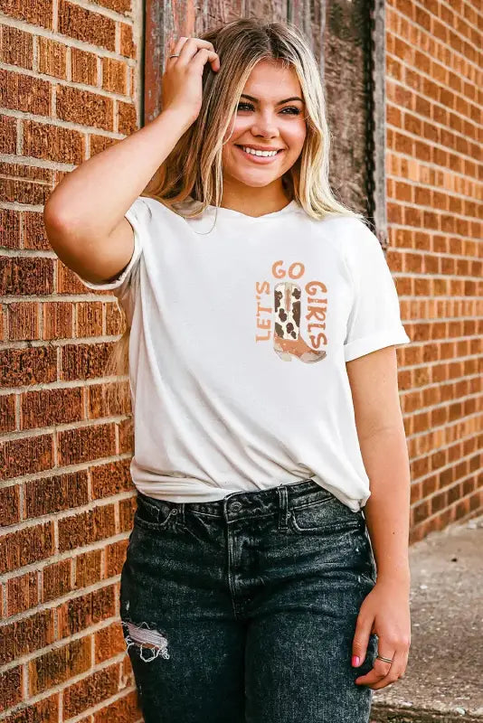 White halloween boo letter graphic t-shirt