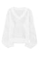 White hollow out knitted loose fit v neck sweater - sweaters & cardigans