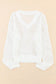 White hollow out knitted loose fit v neck sweater - sweaters & cardigans